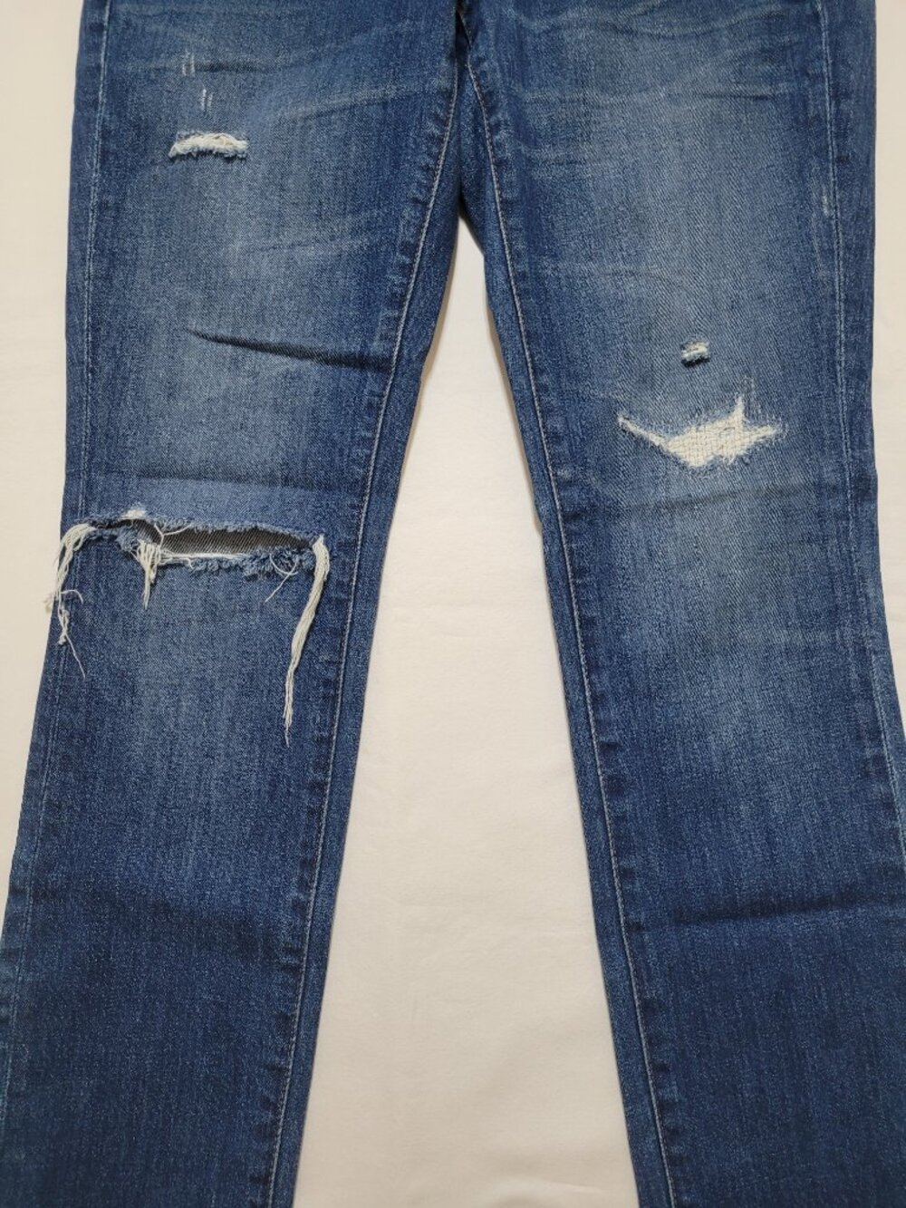 Madewell The Slim Boyjean Distressed Blue Denim Jeans Low Mid Rise Size 25 - Picture 13 of 13